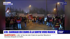 A16: barrage en cours à la sortie vers Marck