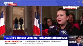 IVG dans la Constitution: "C'est aussi un signal politique dans le monde pour toutes celles qui luttent pour garder ce droit à l'IVG" déclare Mathilde Panot, présidente du groupe LFI à l'Assemblée