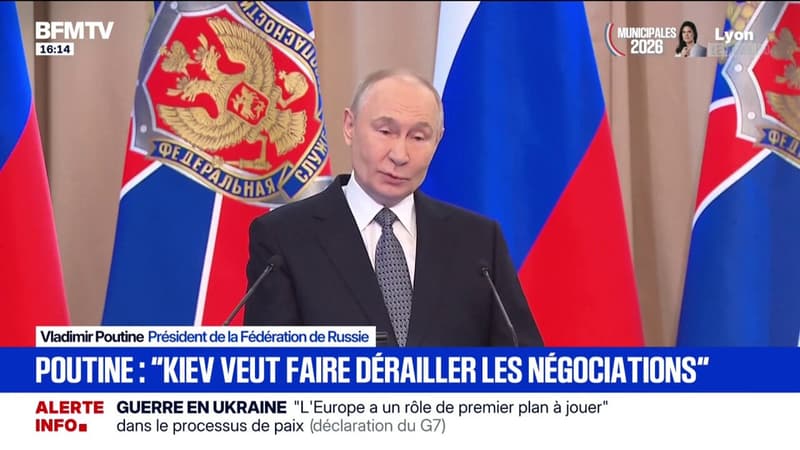 Ukraine: Vladimir Poutine accuse Volodymyr Zelensky de "détruire le processus diplomatique pacifique", quatre ans après le début de la guerre