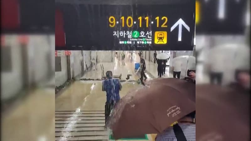 Corée du Sud: des pluies record inondent le métro de Séoul