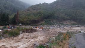 La Vésubie lors de la tempête Aline le 20 octobre 2023.