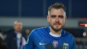 L'attaquant du FC Bayeux Romain Guillotte.