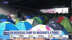 Un nouveau camp de migrants s'est constitué au nord de Paris