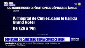 Nice: une campagne de dépistage du cancer du sein organisée ce jeudi à l'hôpital de Cimiez