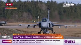 Un avion de chasse russe frôle un drone français 