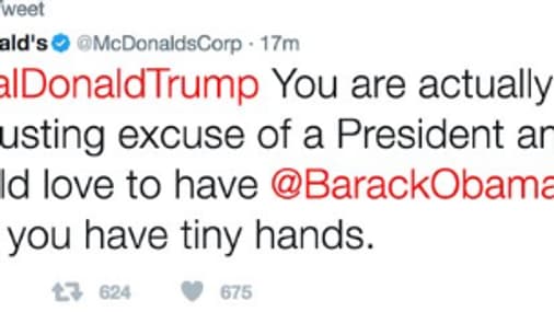Le message de McDonald's à Donald Trump Le message de McDonald's à Donald Trump