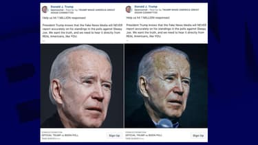 Donald Trump a partagé différents clichés de son concurrent Joe Biden sur Facebook, qui s'inscrivent dans sa campagne de discréditation.