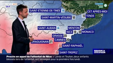 Météo Côte d’Azur: un soleil généreux mais des orages dans le nord du département, 20°C à Menton