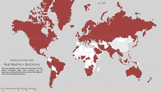 La carte Facebook du clasico
