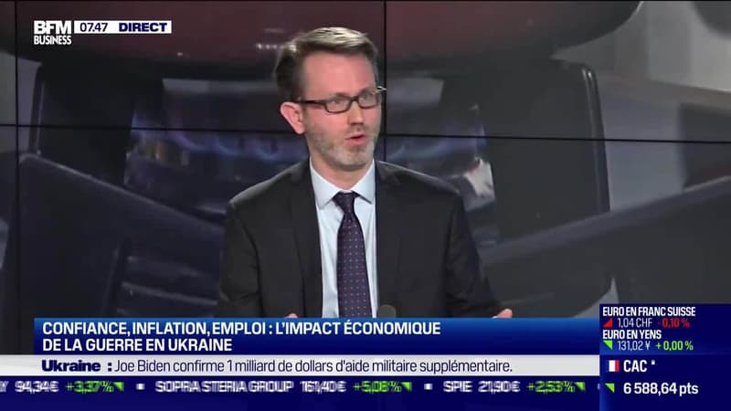 Julien Pouget (Insee) : L'économie française face à l'incertitude des répercussions de la guerre en Ukraine - 17/03