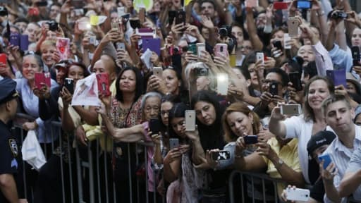 La foule massée sur le passage du pape le 24 septembre 2015 à New York