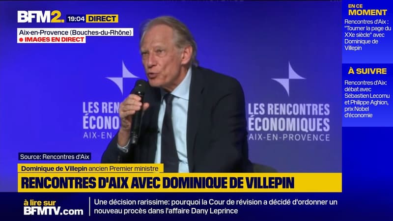 Rencontres d'Aix: "Aujourd'hui, les grands acteurs sont tous des empires, nouveaux ou anciens, avec un comportement de prédateur", affirme Dominique de Villepin, ancien Premier ministre