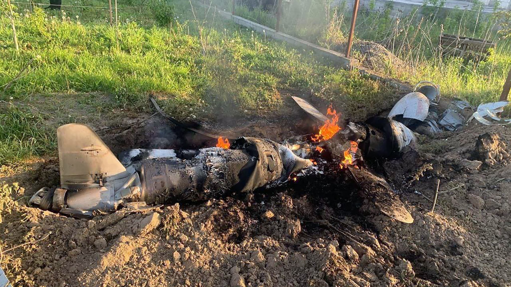 Les débris d'un missile russe en Ukraine, le 18 mai 2023 Les débris d'un missile russe en Ukraine, le 18 mai 2023