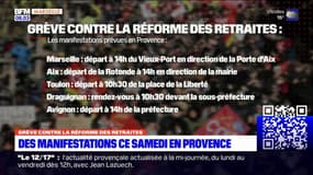 Grève contre la réforme des retraites: des manifestations prévues ce samedi en Provence, les transports encore perturbés