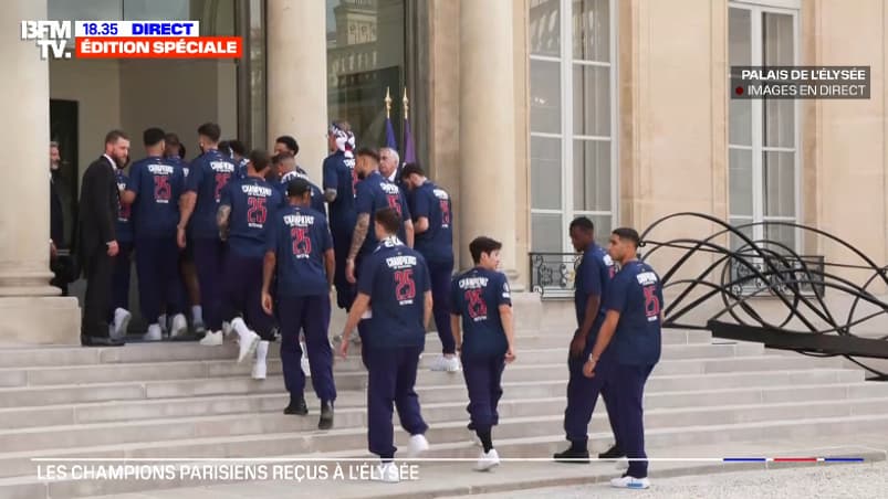 Les joueurs du PSG arrivent à l'Elysée, le 1er juin 2025.