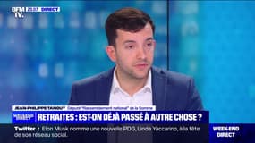 Pour Jean-Philippe Tanguy (RN), Emmanuel Macron "essaye de faire diversion" pour "passer sur le traumatisme des retraites" 