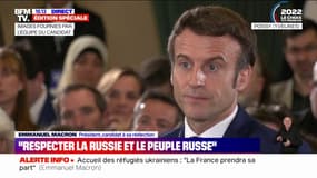 Emmanuel Macron à propos de la guerre en Ukraine: "Nous devons tout faire pour éviter l'escalade"