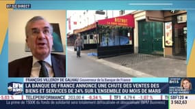 François Villeroy de Galhau (Banque de France) : La Banque de France annonce une chute des ventes des biens et services de 24% sur l'ensemble du mois de mars - 15/04