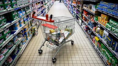Un chariot dans un supermarché (photo d'illustration).