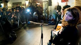 La consultante italienne en communication Francesca Chaouqui, accusée pour la fuite de documents confidentiels du Vatican, à San Sosti (Italie) le 7 janvier 2016. 