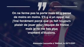 Équipe de France : Lacazette ne se fait "plus vraiment d’illusions"