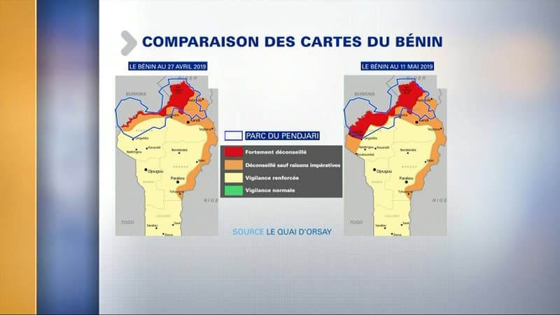 Cartes de vigilance du Bénin établies par le ministère des Affaires étrangères