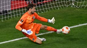 Kevin Trapp lors de la finale Francfort-Rangers en Ligue Europa, à Séville le 18 mai 2022