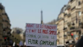 Des enseignants manifestent contre la loi du ministre de l'Education nationale Jean-Michel Blanquer "pour une école de la confiance", le 30 mars 2019 à Paris