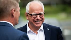 Le gouverneur du Minnesota Tim Walz à Bloomington (États-Unis), le 1er août 2024.