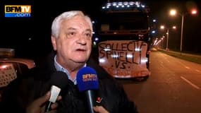 Alain Spinelli, membre du collectif indépendant de chauffeurs routiers, le 2 décembre 2013 sur l'autoroute A4