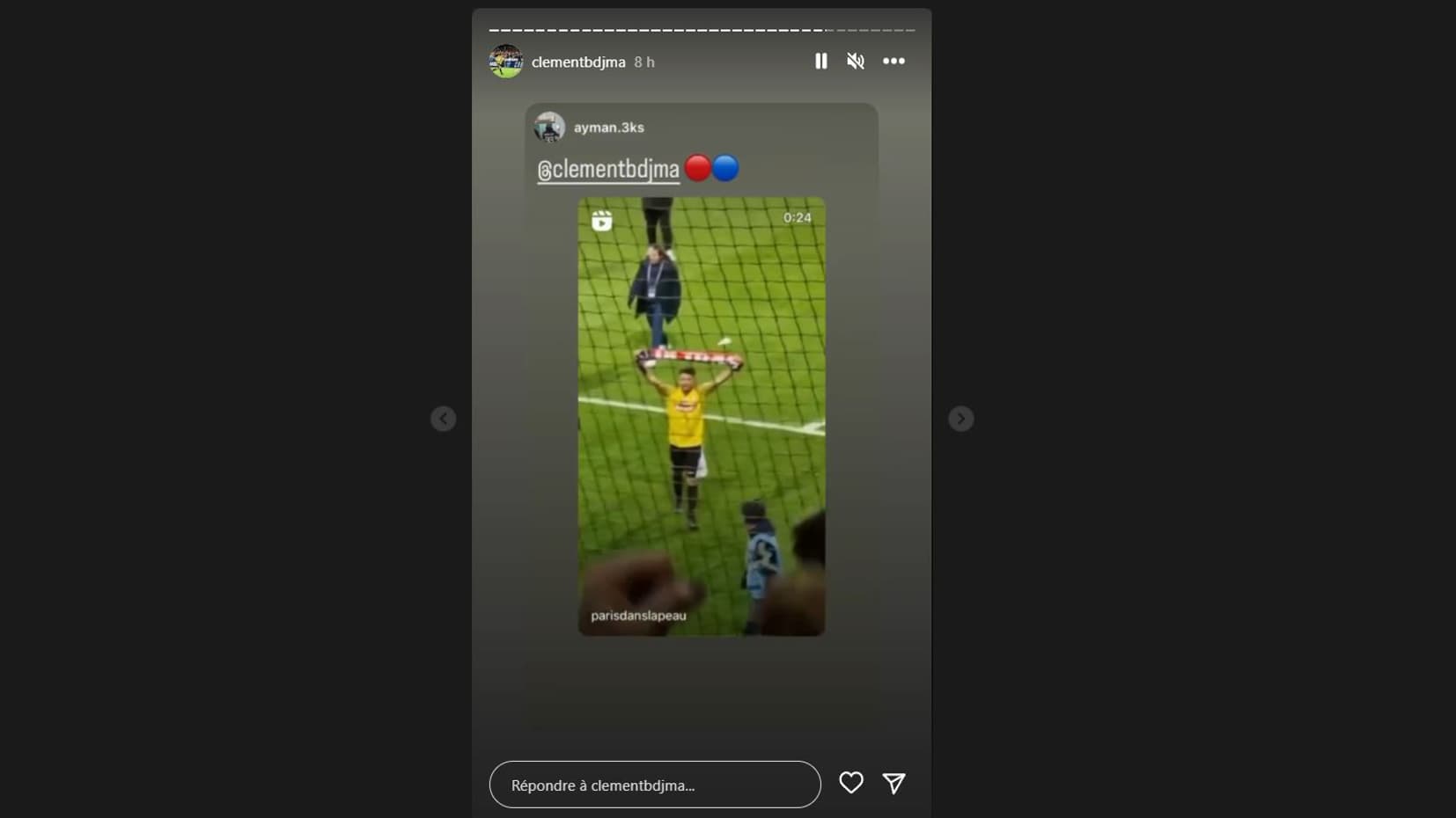Clément Boudjema avec l'écharpe "Ultras" Clément Boudjema avec l'écharpe "Ultras"