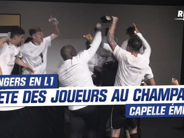 Angers en L1: L'émotion de Capelle et la fête des joueurs au champagne