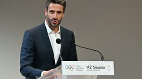 Tony Estanguet, président du Comité d'organisation de Paris-2024, lors de l'ouverture de la 142e session du Comité international olympique, le 22 juillet 2024 à Paris