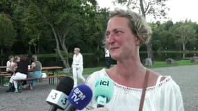 La mère de Lina, lors d'une marche blanche en mémoire de sa fille, ce samedi 20 septembre 2025