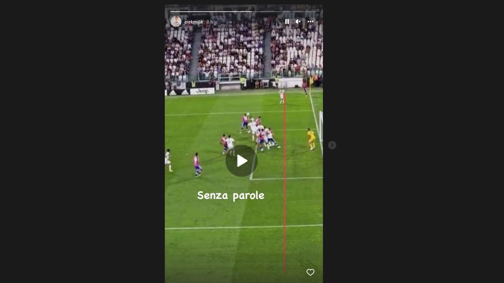 Le message d'Arkadiusz Milik sur Instagram