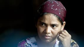 Une musulmane Rohingya libérée après avoir été victime d'un trafic d'êtres humains en mai 2015.