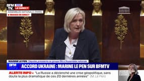 Marine Le Pen (RN) sur le soutien à l'Ukraine: "La France n'a pas à rougir de l'effort consenti" 