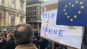 Rassemblement de soutien à l'Ukraine à Lyon, le 24 février 2022.