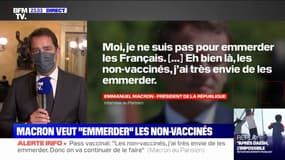 Christophe Castaner: "À partir de cette phrase-là, Emmanuel Macron a confirmé ce qu'est notre politique sanitaire: (...) faire en sorte que nous fassions porter la contrainte sur ceux qui ne sont pas vaccinés"