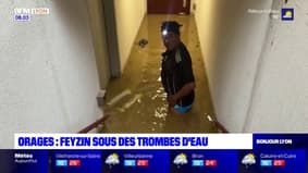 Orages dans le Rhône: la commune de Feyzin sous l'eau