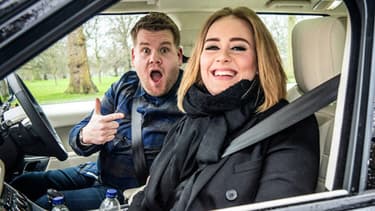 La chanteuse Adèle lors de son passage dans l'émission Carpool karaoke