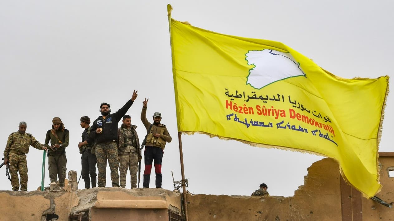 Les forces démocratiques syriennes annoncent avoir vaincu Daesh à Baghouz, le 23 mars 2019 Les forces démocratiques syriennes annoncent avoir vaincu Daesh à Baghouz, le 23 mars 2019