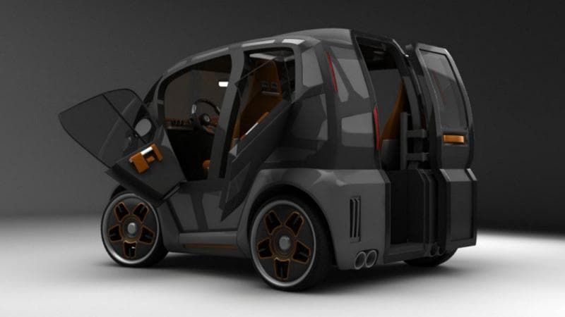 Des portes battantes uniques à l'arrière pour accéder au véhicule, une solution pour réduire au maximum l'encombrement sur la voirie.