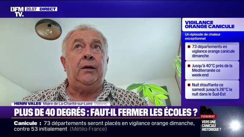 Canicule: Henri Vales, maire de La-Charité-sur-Loire (Nièvre), indique que l'école de la commune 