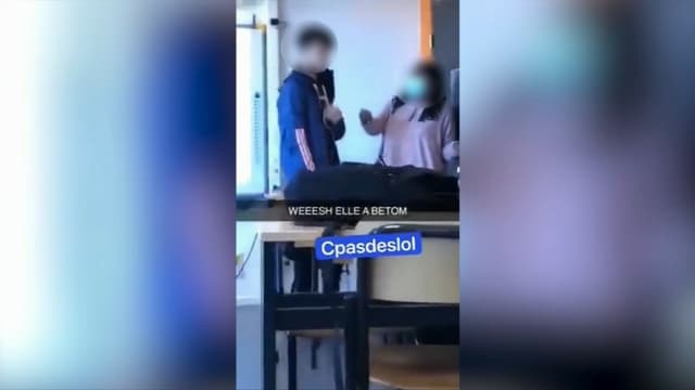 Capture d'écran de la vidéo prise au lycée Jacques-Prévert de Combs-la-Ville.