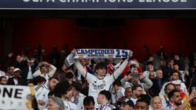 Supporters du Real Madrid le 8 avril 2025, à l'Emirates Stadium