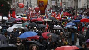 La pluie avait déjà accompagné le cortège des syndicats, l'an dernier lors des manifestations du 1er mai.