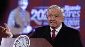Le président du Mexique Andres Manuel Lopez Obrador lors d'une conférence de presse à Mexico le 10 janvier 2022