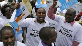 Des Kenyans manifestent contre l'homosexualité à Nairobi , le 6 juillet 2015.