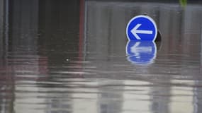 Photo des rues inondées de Nemours, en Seine-et-Marne, prise le 2 juin. 